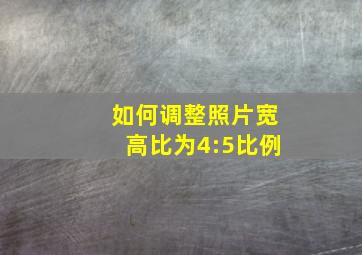 如何调整照片宽高比为4:5比例