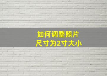 如何调整照片尺寸为2寸大小