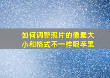 如何调整照片的像素大小和格式不一样呢苹果