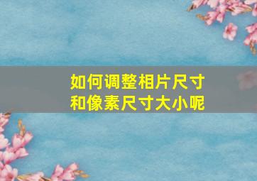 如何调整相片尺寸和像素尺寸大小呢