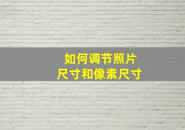 如何调节照片尺寸和像素尺寸