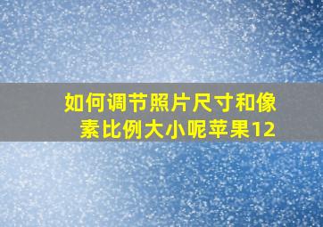 如何调节照片尺寸和像素比例大小呢苹果12