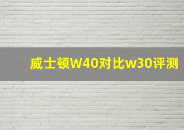 威士顿W40对比w30评测