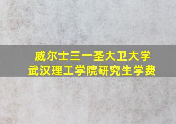 威尔士三一圣大卫大学武汉理工学院研究生学费