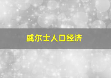 威尔士人口经济