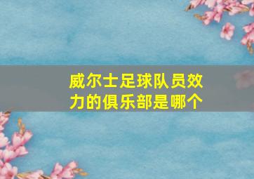 威尔士足球队员效力的俱乐部是哪个