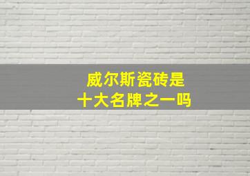 威尔斯瓷砖是十大名牌之一吗