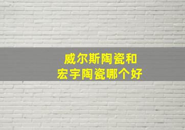 威尔斯陶瓷和宏宇陶瓷哪个好