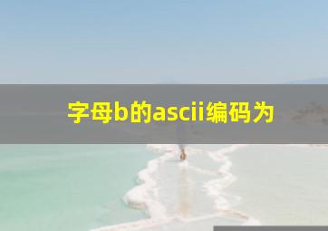 字母b的ascii编码为