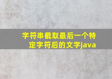 字符串截取最后一个特定字符后的文字java