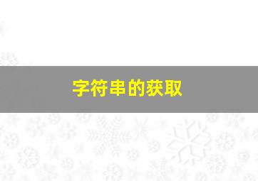 字符串的获取