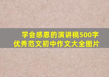 学会感恩的演讲稿500字优秀范文初中作文大全图片