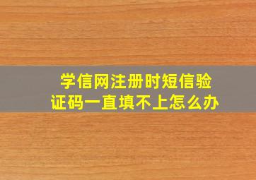 学信网注册时短信验证码一直填不上怎么办