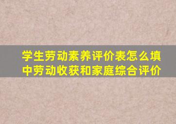 学生劳动素养评价表怎么填中劳动收获和家庭综合评价