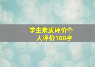 学生素质评价个人评价100字