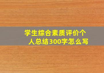 学生综合素质评价个人总结300字怎么写