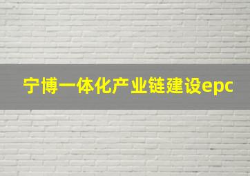 宁博一体化产业链建设epc