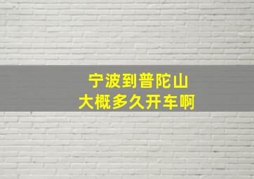 宁波到普陀山大概多久开车啊