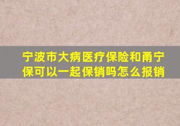 宁波市大病医疗保险和甬宁保可以一起保销吗怎么报销