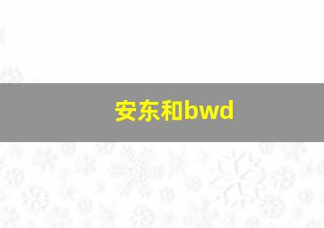 安东和bwd