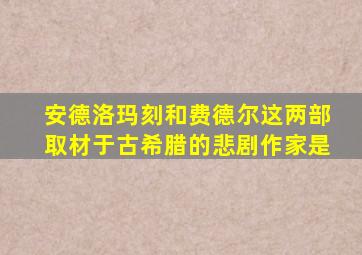 安德洛玛刻和费德尔这两部取材于古希腊的悲剧作家是