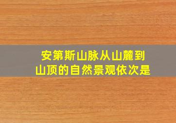 安第斯山脉从山麓到山顶的自然景观依次是