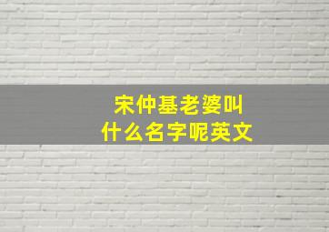 宋仲基老婆叫什么名字呢英文