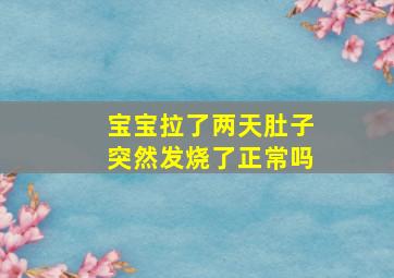 宝宝拉了两天肚子突然发烧了正常吗