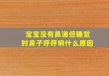 宝宝没有鼻涕但睡觉时鼻子呼呼响什么原因