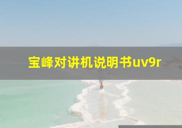 宝峰对讲机说明书uv9r