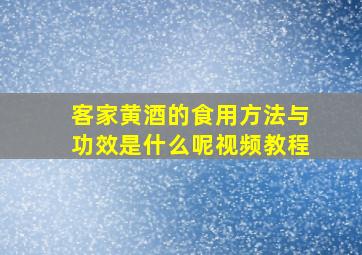 客家黄酒的食用方法与功效是什么呢视频教程