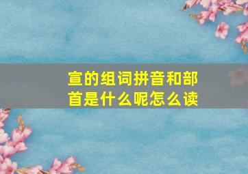 宣的组词拼音和部首是什么呢怎么读