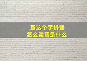 宣这个字拼音怎么读音是什么