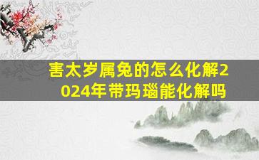 害太岁属兔的怎么化解2024年带玛瑙能化解吗