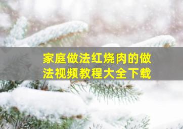 家庭做法红烧肉的做法视频教程大全下载