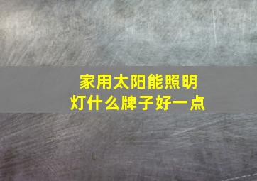 家用太阳能照明灯什么牌子好一点