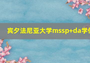 宾夕法尼亚大学mssp+da学位