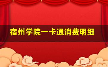 宿州学院一卡通消费明细