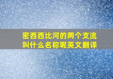 密西西比河的两个支流叫什么名称呢英文翻译