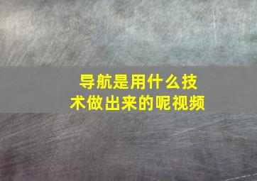 导航是用什么技术做出来的呢视频