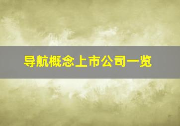 导航概念上市公司一览