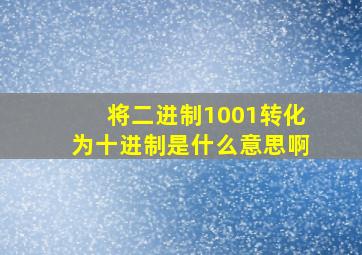 将二进制1001转化为十进制是什么意思啊