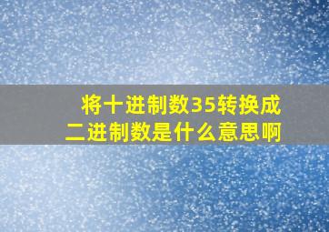 将十进制数35转换成二进制数是什么意思啊