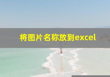 将图片名称放到excel