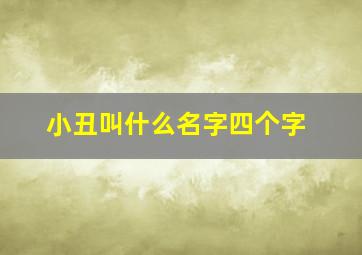 小丑叫什么名字四个字