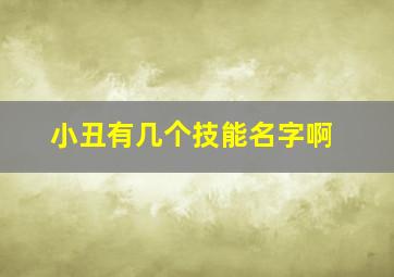 小丑有几个技能名字啊