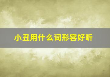 小丑用什么词形容好听