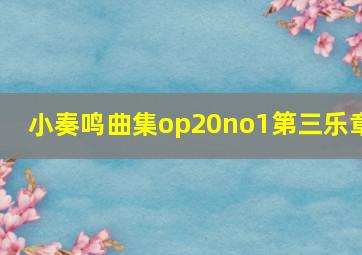 小奏鸣曲集op20no1第三乐章