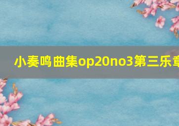 小奏鸣曲集op20no3第三乐章