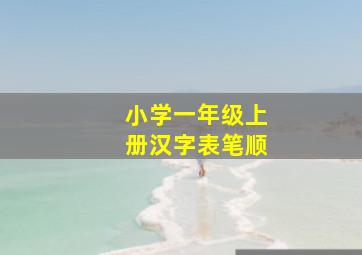 小学一年级上册汉字表笔顺